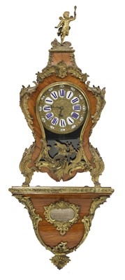 Lot 684 - An ormolu mounted tulipwood(?) bracket clock/timepiece on bracket