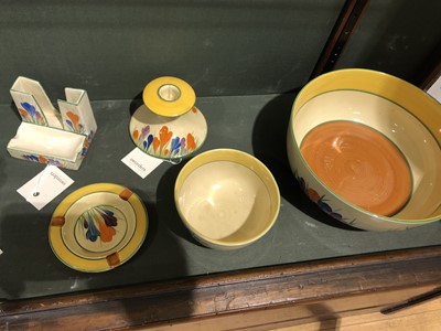 Lot 371 - A collection of Clarice Cliff 'Crocus' pattern items
