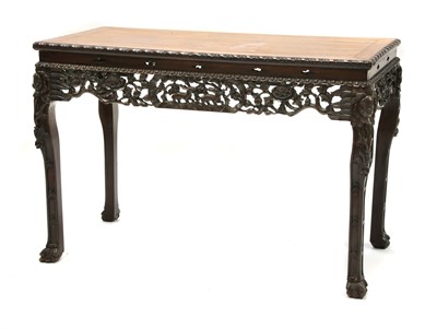 Lot 215 - A Chinese rosewood centre table