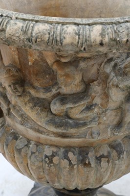 Lot 284 - A blush terracotta urn, possibly by John Marriott Blashfield