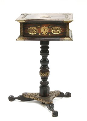 Lot 205 - A Batavian padouk and brass-mounted side table