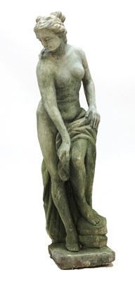 Lot 285 - A Vicenza stone garden statue of Venus at her toilette