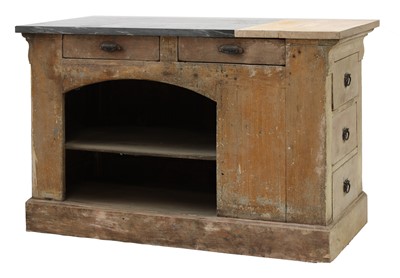 Lot 269 - A French pine boulangerie counter