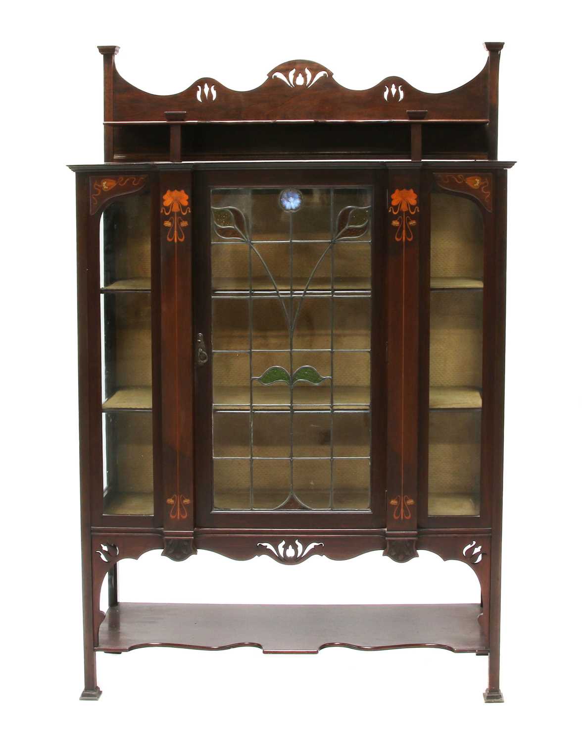 Lot 144 - A mahogany Art Nouveau glazed display cabinet