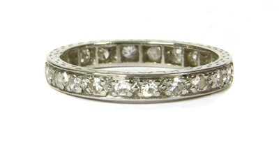 Lot 26 - A platinum diamond full eternity ring