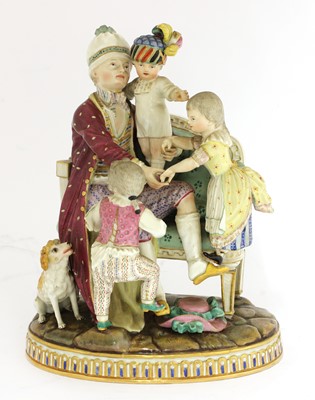 Lot 238 - A Meissen porcelain figure group 'The Good Father'