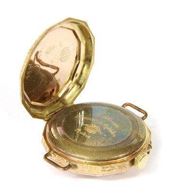 Lot 186 - A 9ct gold Vertex mechanical strap watch