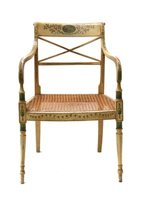 Lot 548 - A neoclassical painted dining chair