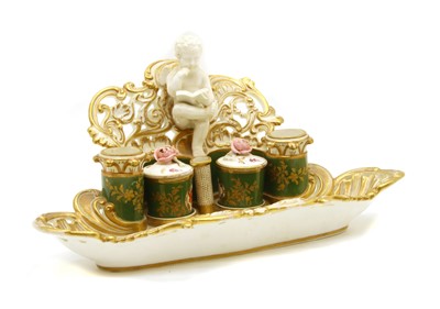 Lot 238 - An English figural inkstand, possibly Spode