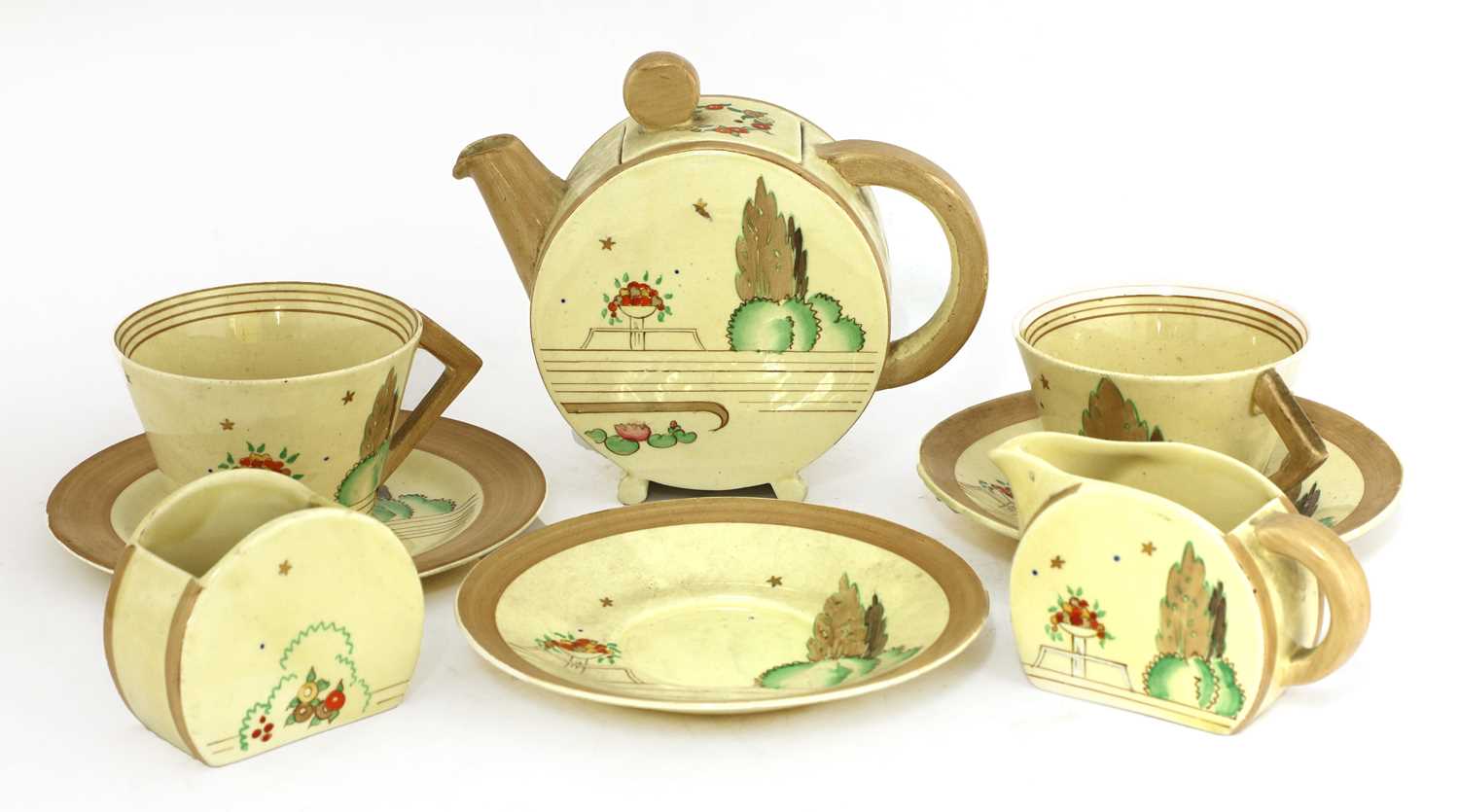 Lot 368 - A Clarice Cliff 'Napoli' Bonjour tea set