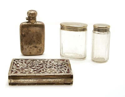 Lot 171 - A silver hip flask