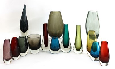 Lot 352 - A selection of Whitefriars cased glass vases