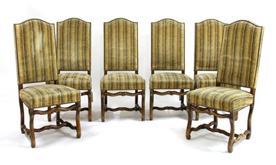 Lot 537 - A set of six French beech dining chairs