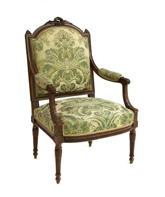 Lot 532 - A French carved oak salon chair