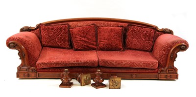 Lot 447 - An oak double ended sofa