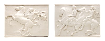 Lot 261 - A pair of white classical wall plaques
