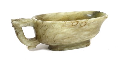 Lot 60 - A Chinese jade pouring vessel