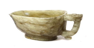 Lot 60 - A Chinese jade pouring vessel