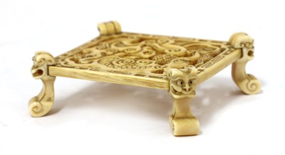 Lot 80 - A Chinese ivory stand