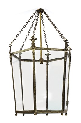 Lot 151 - A Regency brass hanging lantern