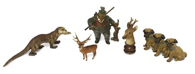 Lot 257 - Five Vienna cold painted bronze items