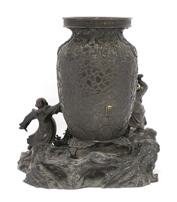 Lot 127 - A Japanese bronze group