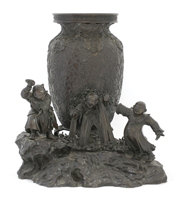 Lot 127 - A Japanese bronze group
