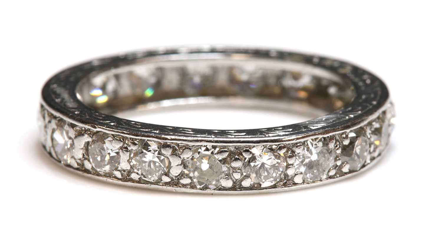 Lot 273 - A platinum diamond set full eternity ring