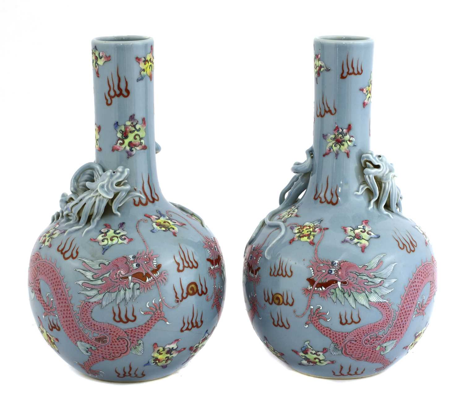Lot 53 - A pair of Chinese famille rose vases