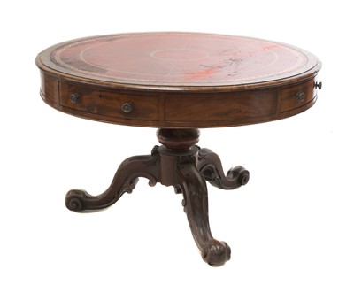 Lot 451 - A 19th century mahogany drum table