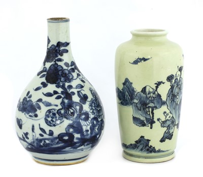 Lot 12 - Two Chinese blue and white vases