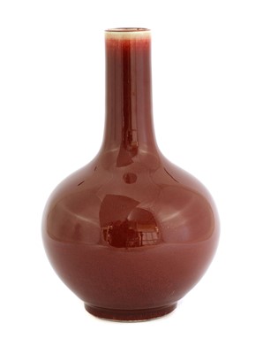 Lot 20 - A Chinese red-glazed vase