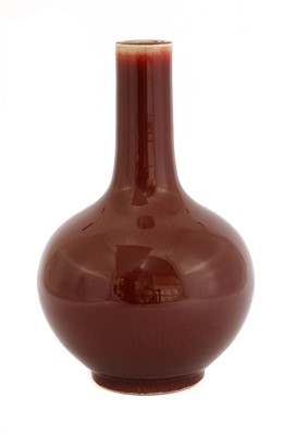 Lot 20 - A Chinese red-glazed vase