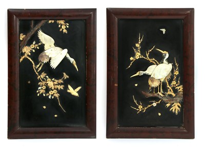 Lot 402 - A pair of Japanese panels