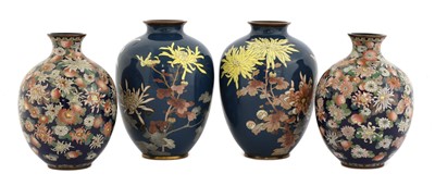 Lot 124 - A collection of four Japanese cloisonné vases