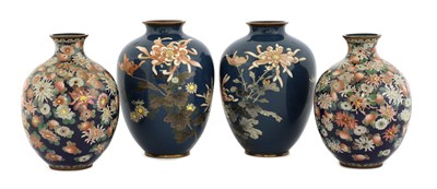 Lot 124 - A collection of four Japanese cloisonné vases