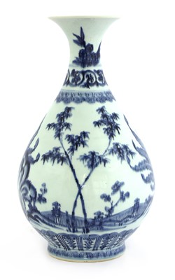 Lot 13 - A Chinese blue and white yuhuchun vase