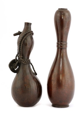 Lot 131 - Two Japanese bronze vases