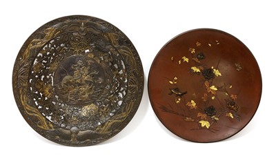 Lot 249 - Two Japanese bronze plates