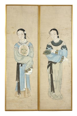 Lot 234 - A pair of Chinese gouache paintings