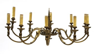 Lot 390 - A ten branch gilt bronze chandelier