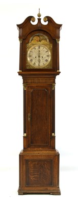 Lot 440 - James Wilson, Stamford, an oak and mahogany longcase clock