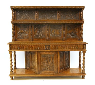 Lot 519 - An oak parquetry buffet