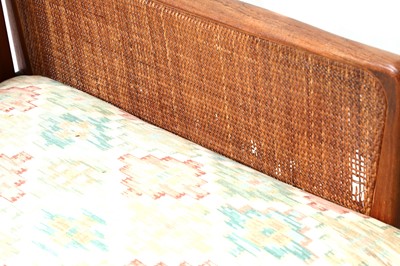 Lot 334 - A Danish teak and rattan daybed