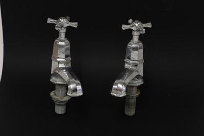 Lot 444 - A pair of Art Deco chrome taps