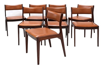 Lot 361 - A set of eight Danish tan leather dining chairs