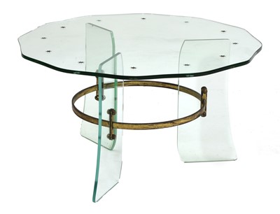 Lot 132 - A crystal glass circular Coffee table