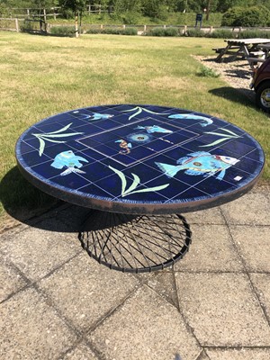 Lot 254 - A Danish tile top garden table