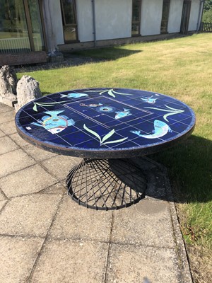 Lot 254 - A Danish tile top garden table