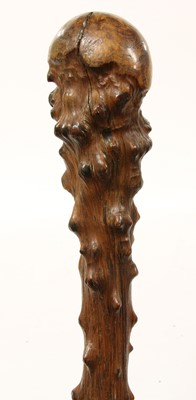 Lot 767 - A Japanese carved root wood walking stick